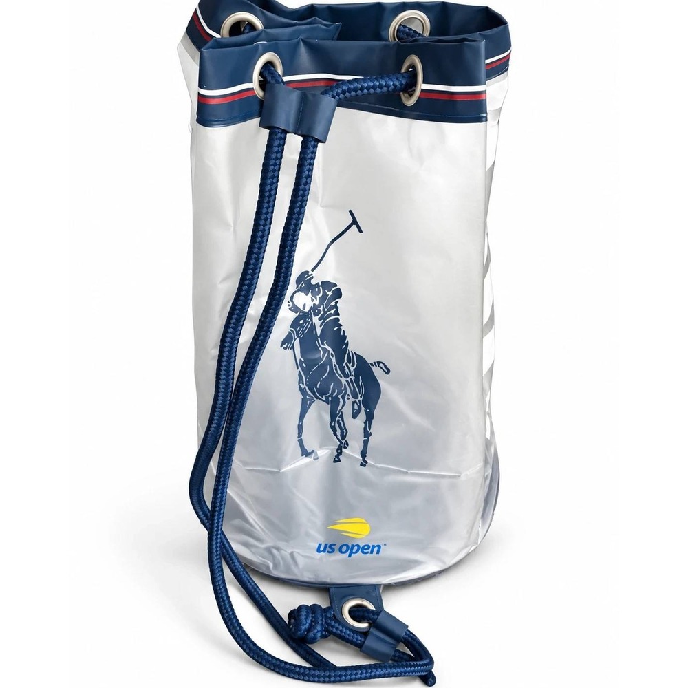 Polo Ralph Lauren x US Open Clear Drawstring Bucket Bag - Big Pony, Navy Rope